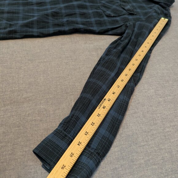 Vans Long Sleeve Plaid Shirt Black and Blue - Size XL - Picture 13 of 14